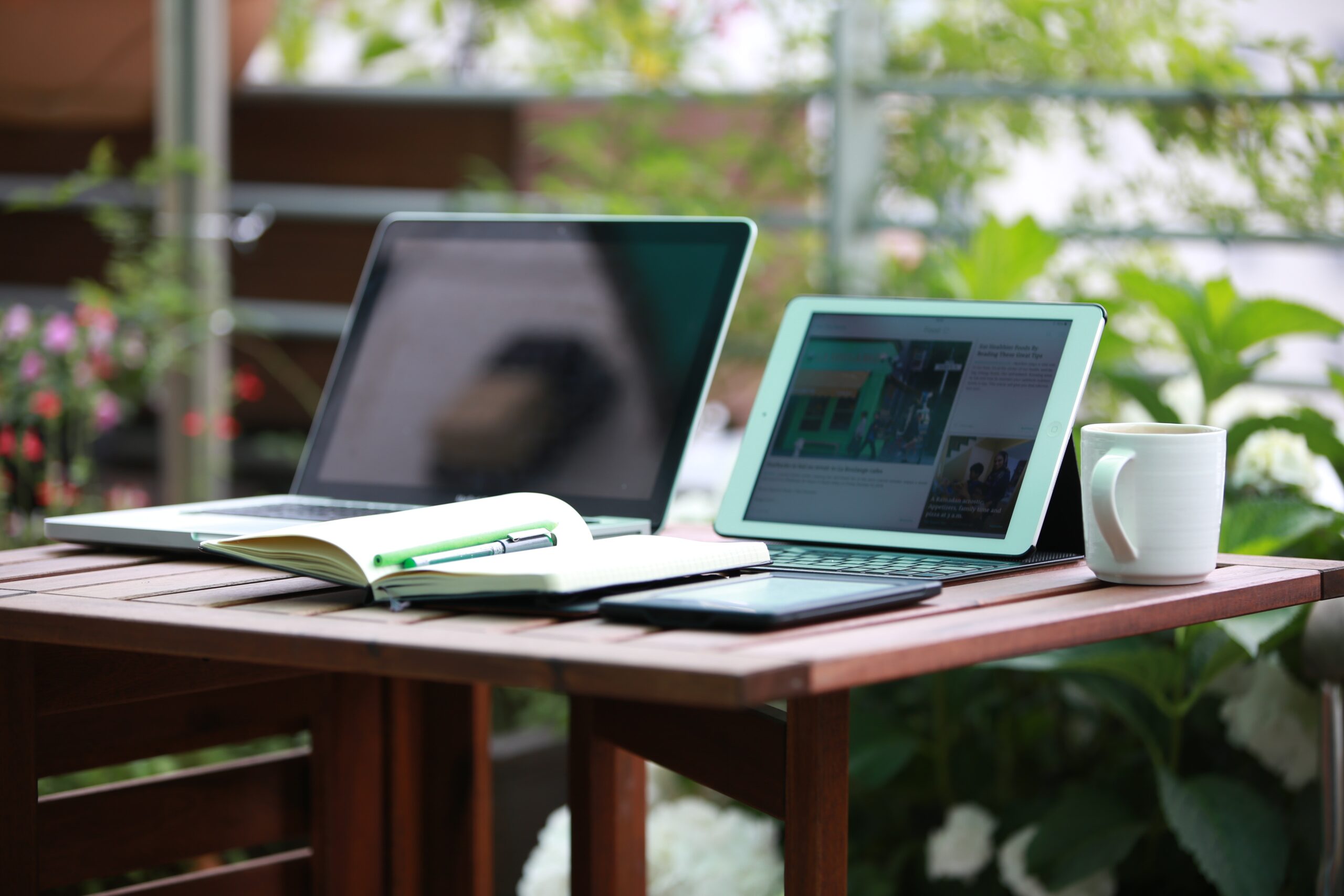 Desk set up for online tutoring